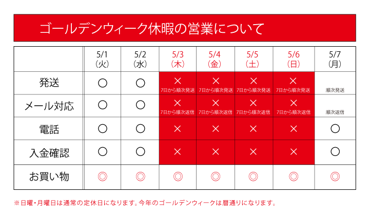 マルハの年末年始休暇の営業について
