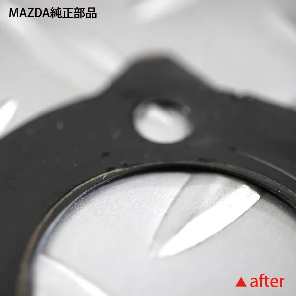 一度使用したガスケットのビード部は既にビード山が平坦になっている状態