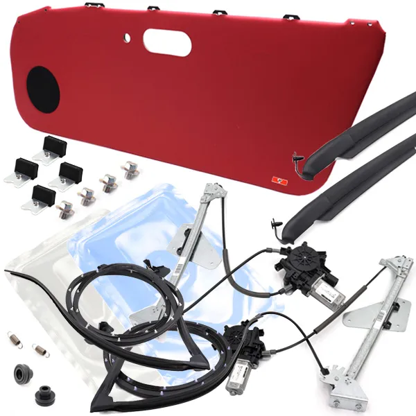 MARUHAドアトリムカバー（内張り）左右（スピーカーグリル無し）レッド NA6/NA8用