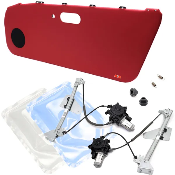 MARUHAドアトリムカバー（内張り）左右（スピーカーグリル無し）レッド NA6/NA8用