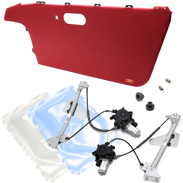 MARUHAドアトリムカバー（内張り）左右（スピーカーグリル無し）レッド NA6/NA8用